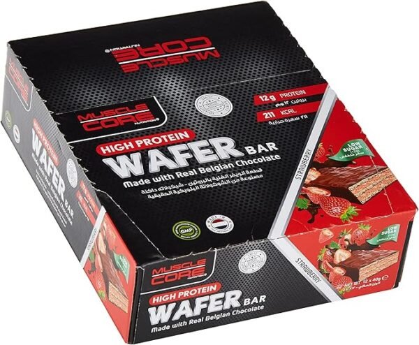 MUSCLE CORE NUTRITION High Protein Wafer Bar Strawbery 12X40G: 08553